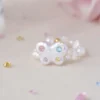 Enchanted Butterfly Pearl Ring with Multicolored Gemstones