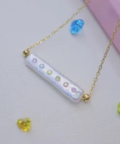 Modern Baroque Pearl Bracelet with Colorful Gem Highlights